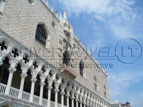 Doges' Palace facade in Venice